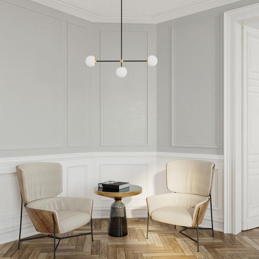 Lustra Chandelier SI Brass Glass Globe - Letslighting
