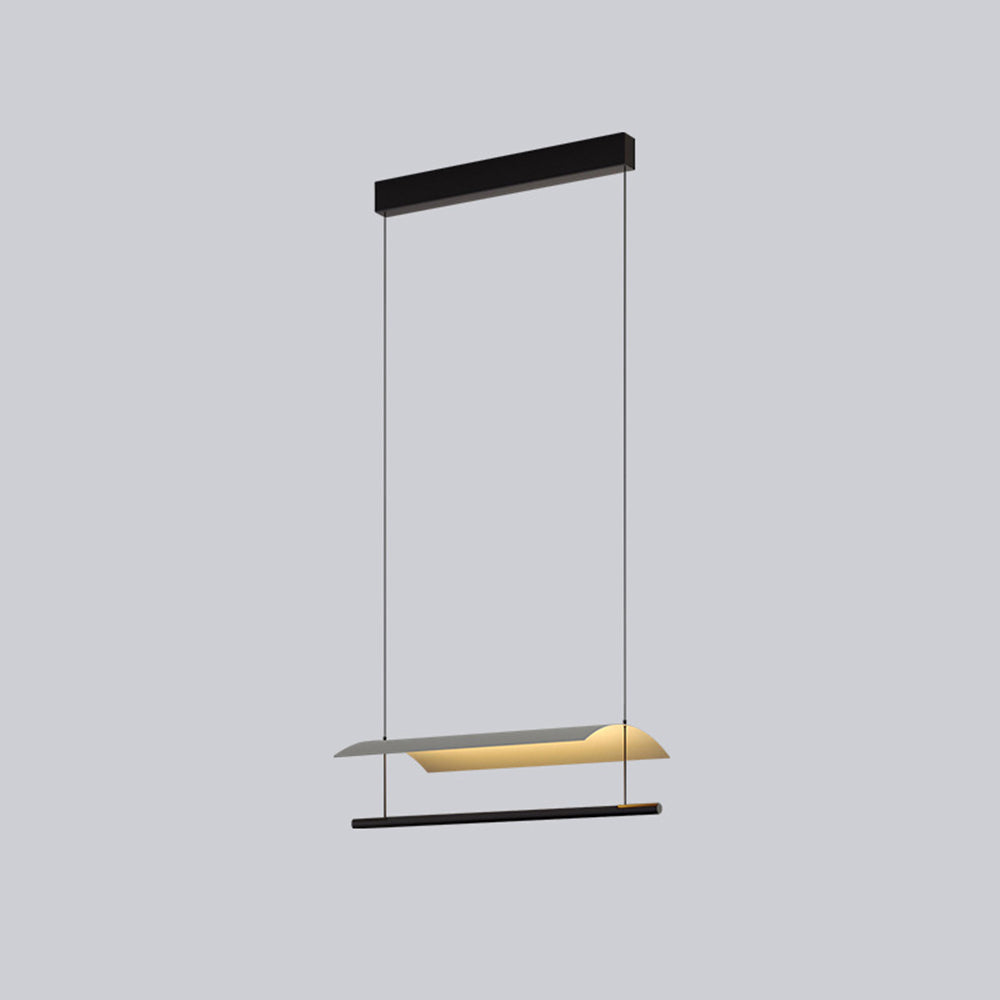 Arisha Minimalist Linear Metal Pendant Light Flat Curved
