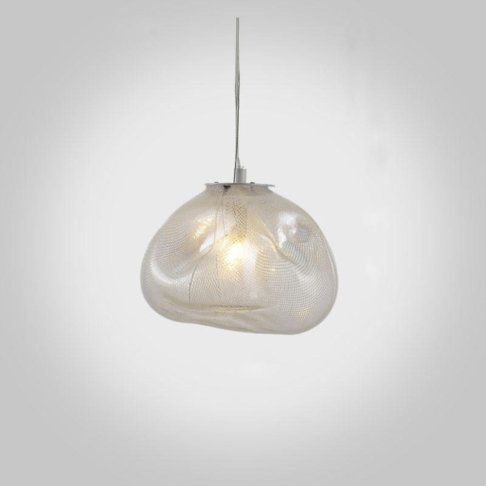 Avi Minimalist Spherical Metal/Glass Pendant Light, 3 Color