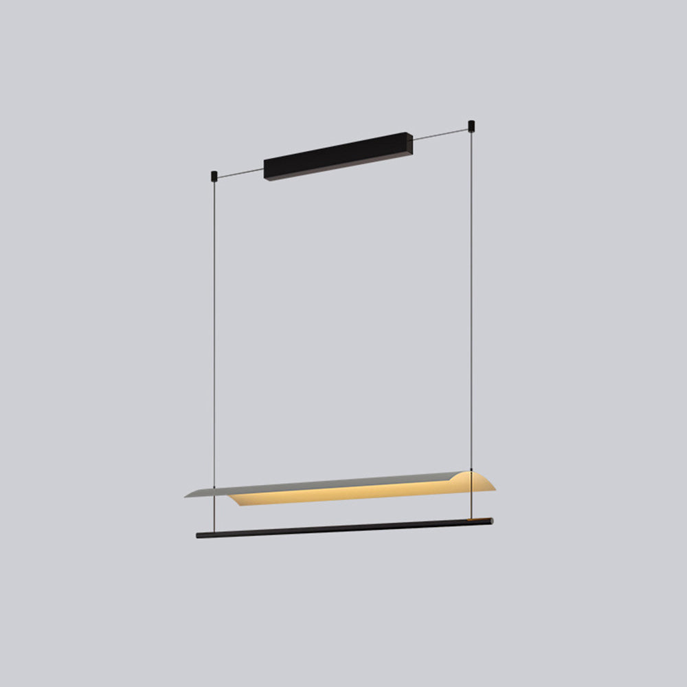 Arisha Minimalist Linear Metal Pendant Light Flat Curved