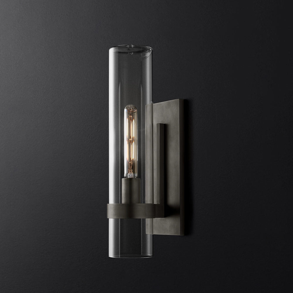 Arisha Glass Cylinder Modern Wall Light Sliver - Letslighting