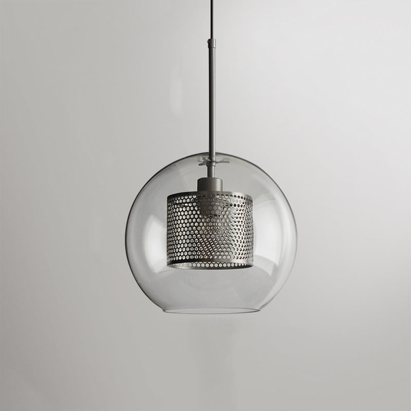 Arisha Contemporary Golden Pendant Light, Metal/Glass, Globe/Cylindric
