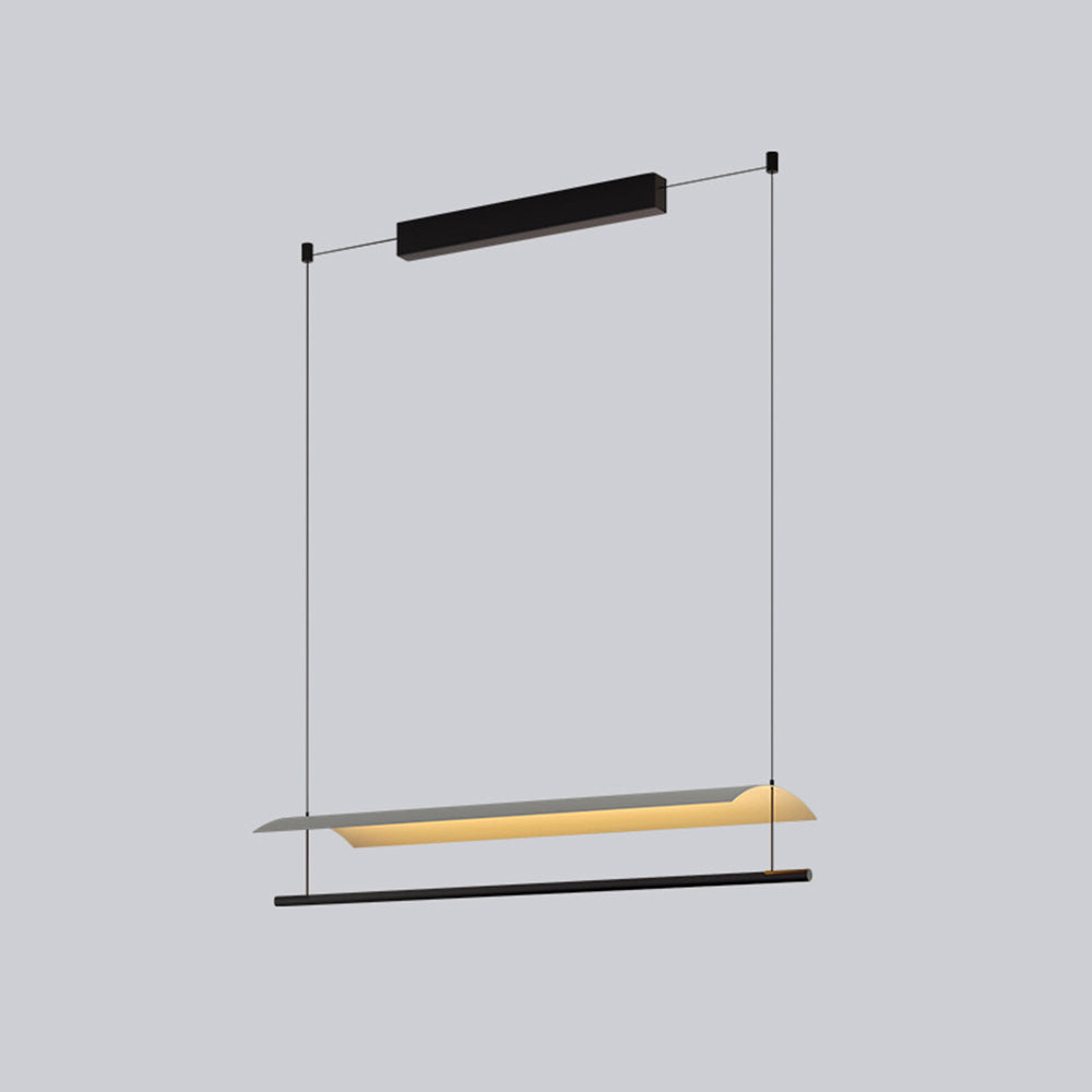 Arisha Minimalist Linear Metal Pendant Light Flat Curved