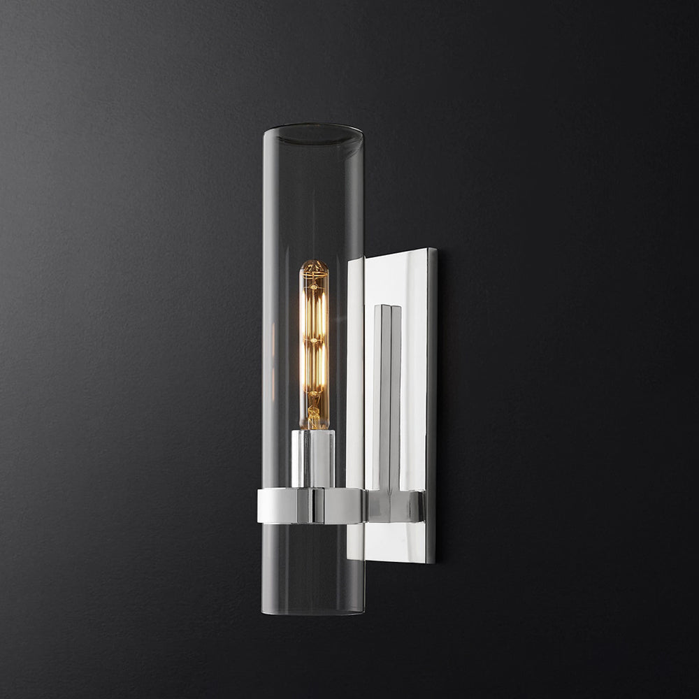 Arisha Glass Cylinder Modern Wall Light Sliver - Letslighting