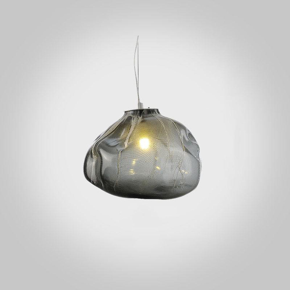 Avi Minimalist Spherical Metal/Glass Pendant Light, 3 Color