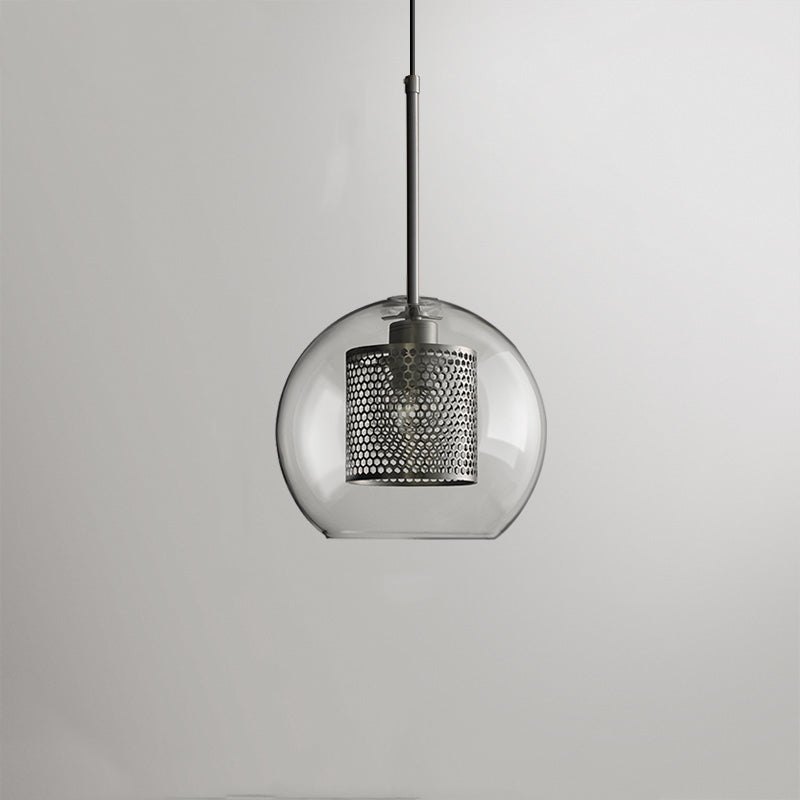 Arisha Contemporary Golden Pendant Light, Metal/Glass, Globe/Cylindric