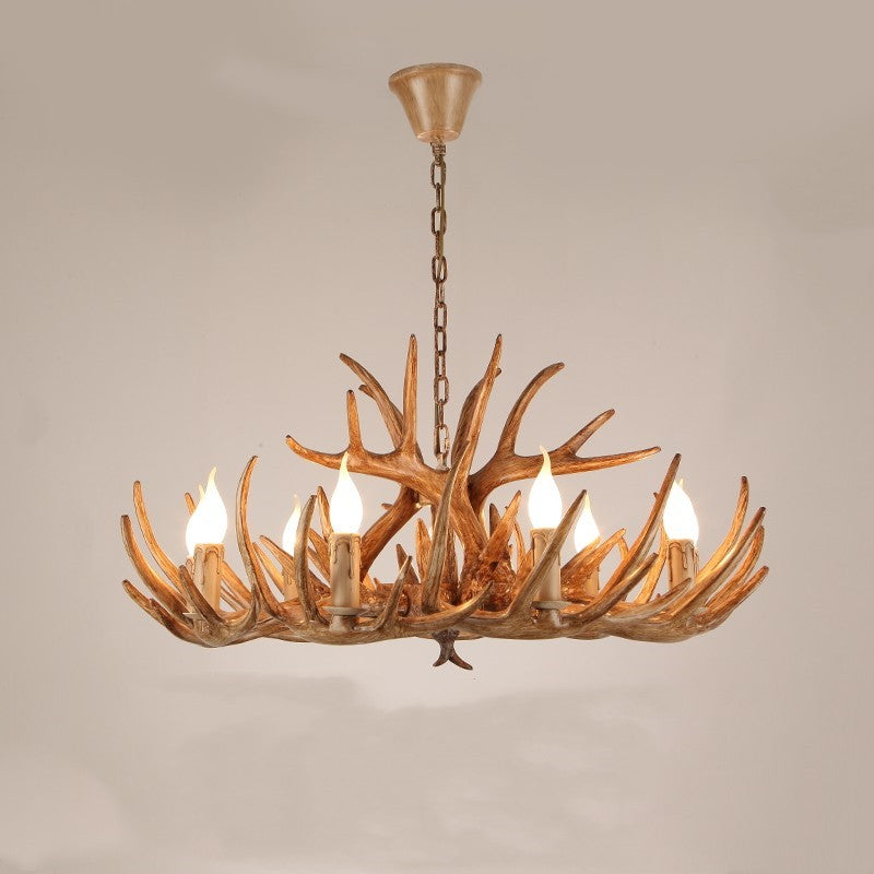 Epoch Retro Deer Horn Resin Chandelier Living Room - Letslighting