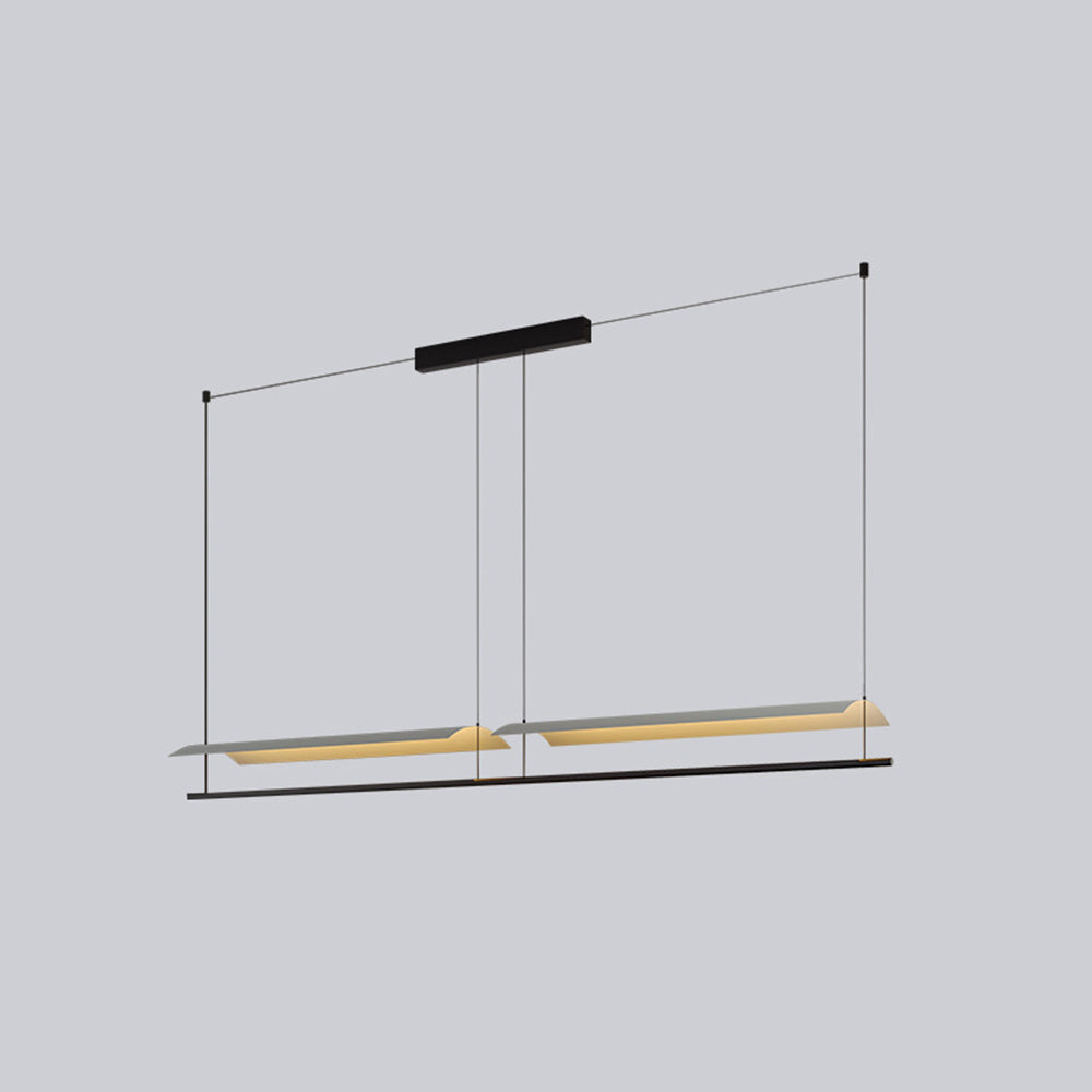 Arisha Minimalist Linear Metal Pendant Light Flat Curved