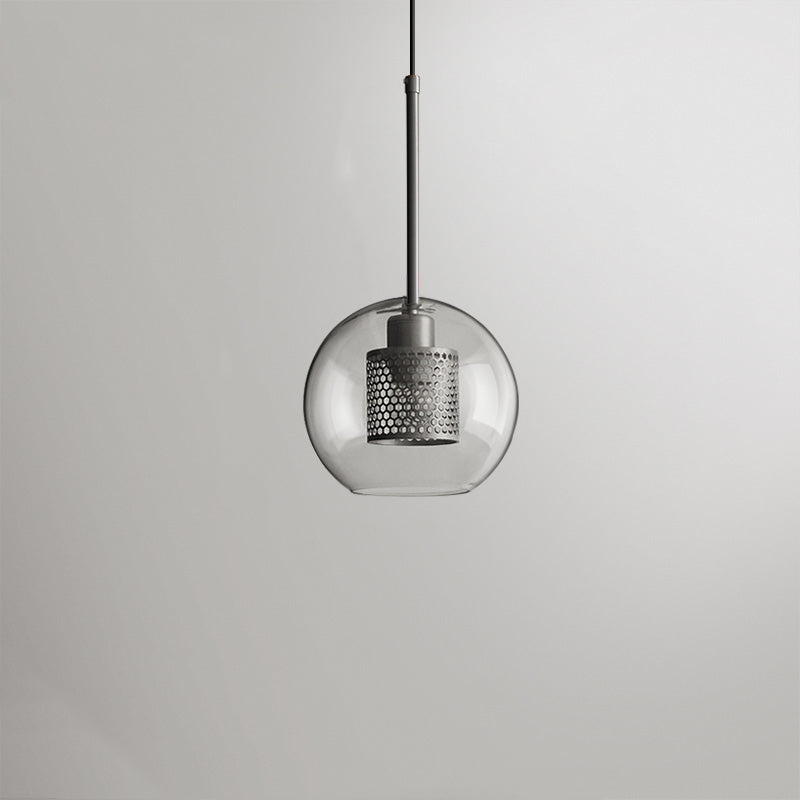 Arisha Contemporary Golden Pendant Light, Metal/Glass, Globe/Cylindric