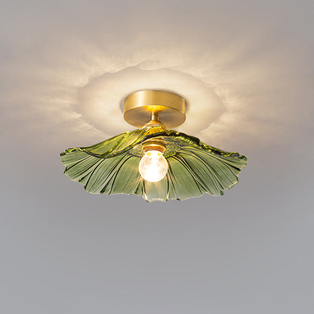 Arisha Art Deco Flower Glass Flush Mount Ceiling Light