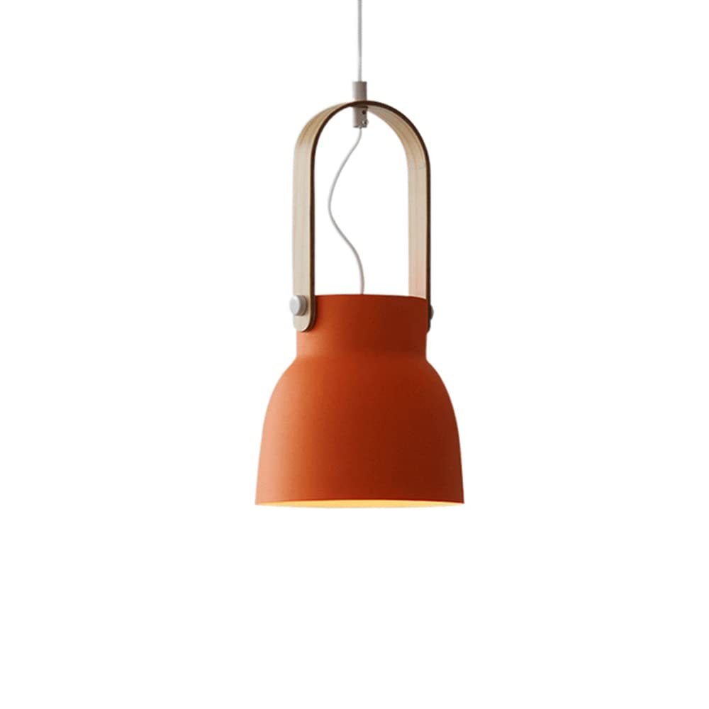 Valentina Vintage Pendant Light Black/Orange Metal/Wood Bedroom