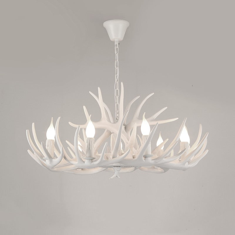 Epoch Retro Deer Horn Resin Chandelier Living Room - Letslighting