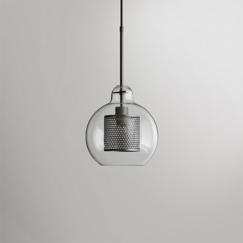 Arisha Contemporary Golden Pendant Light, Metal/Glass, Globe/Cylindric