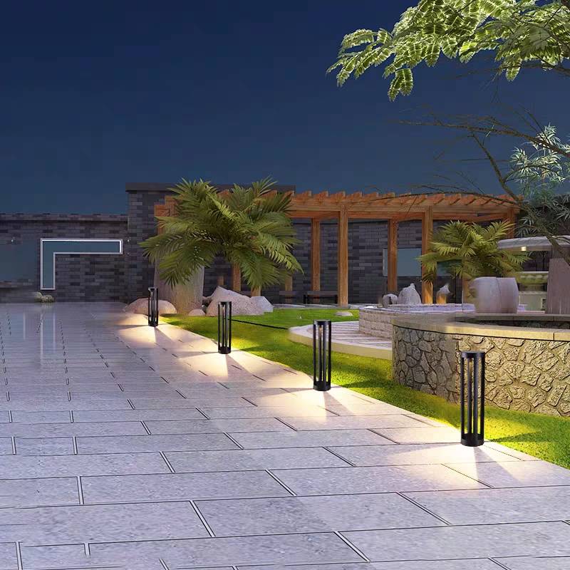 Ray Minimalist Cylindrical Hollow Solar Outdoor Path Light