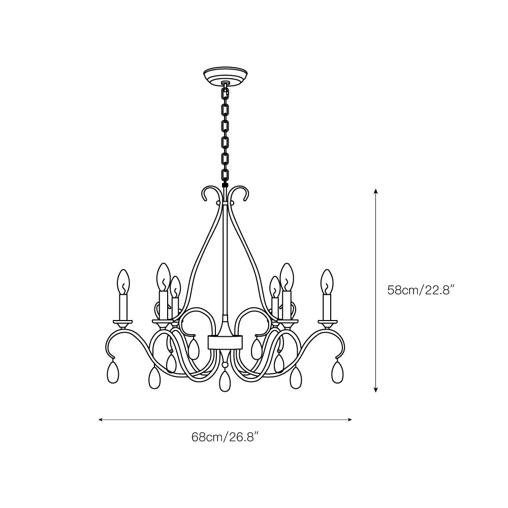 Uzorus Vintage Industrial Crystal Chandelier - Letslighting