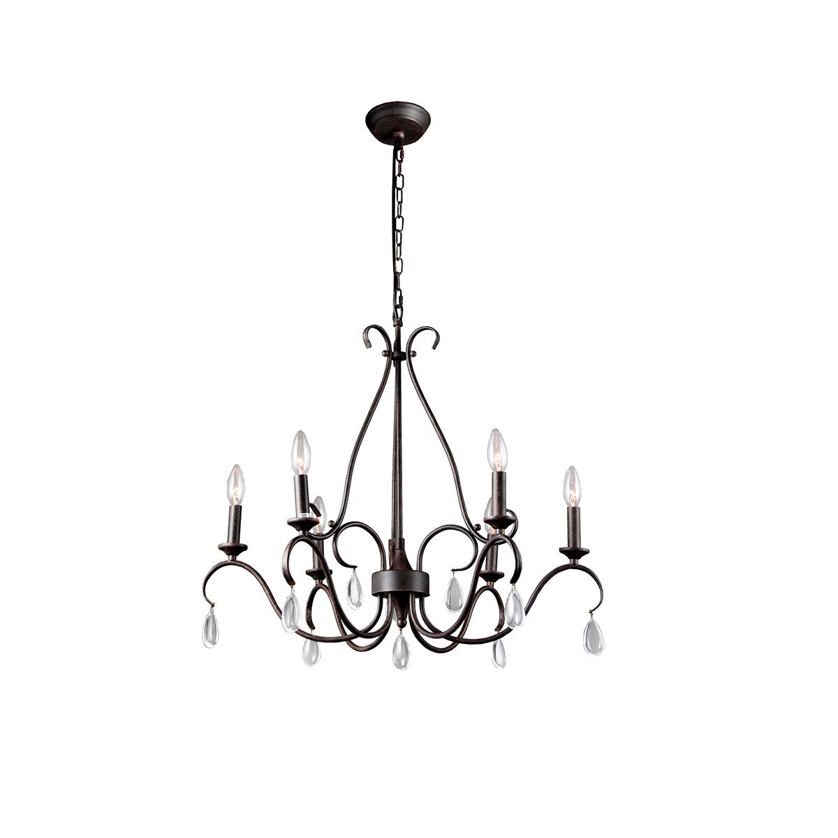 Uzorus Vintage Industrial Crystal Chandelier - Letslighting