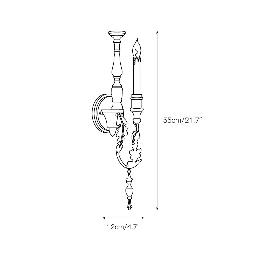 Ivelor Vintage Industrial Candle Wall Lamp - Letslighting