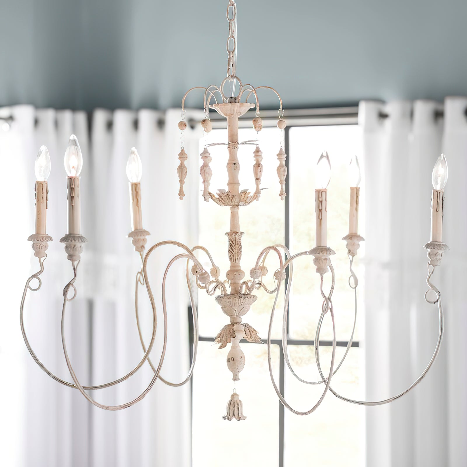 Viphaor Vintage Industrial Wood Chandelier - Letslighting