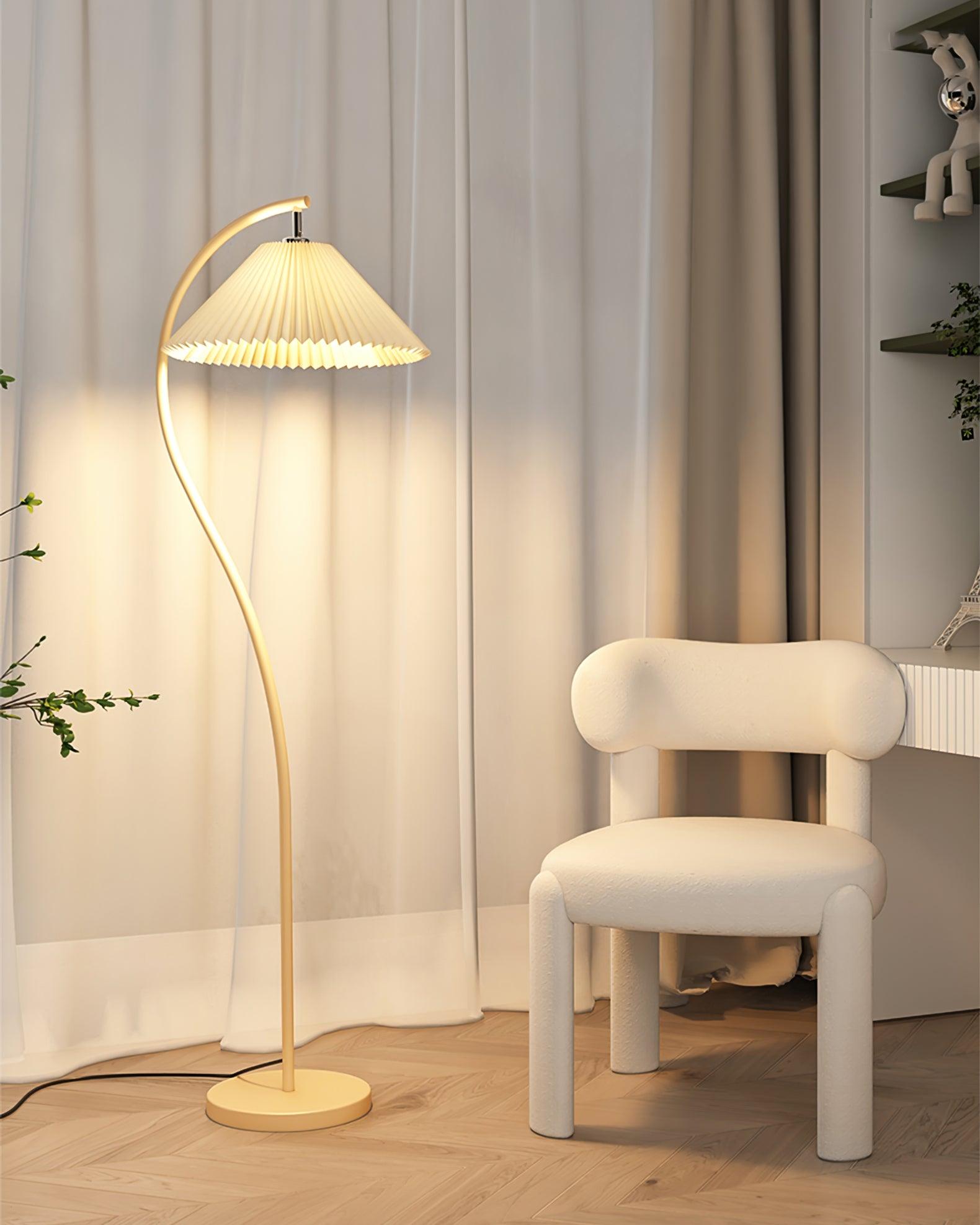 Mytalil Modern Curved Fabric Floor Lamp - Letslighting