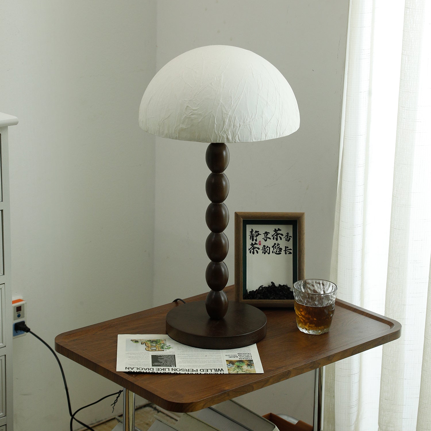 Veloin Paper Wood Table Lamp - Letslighting