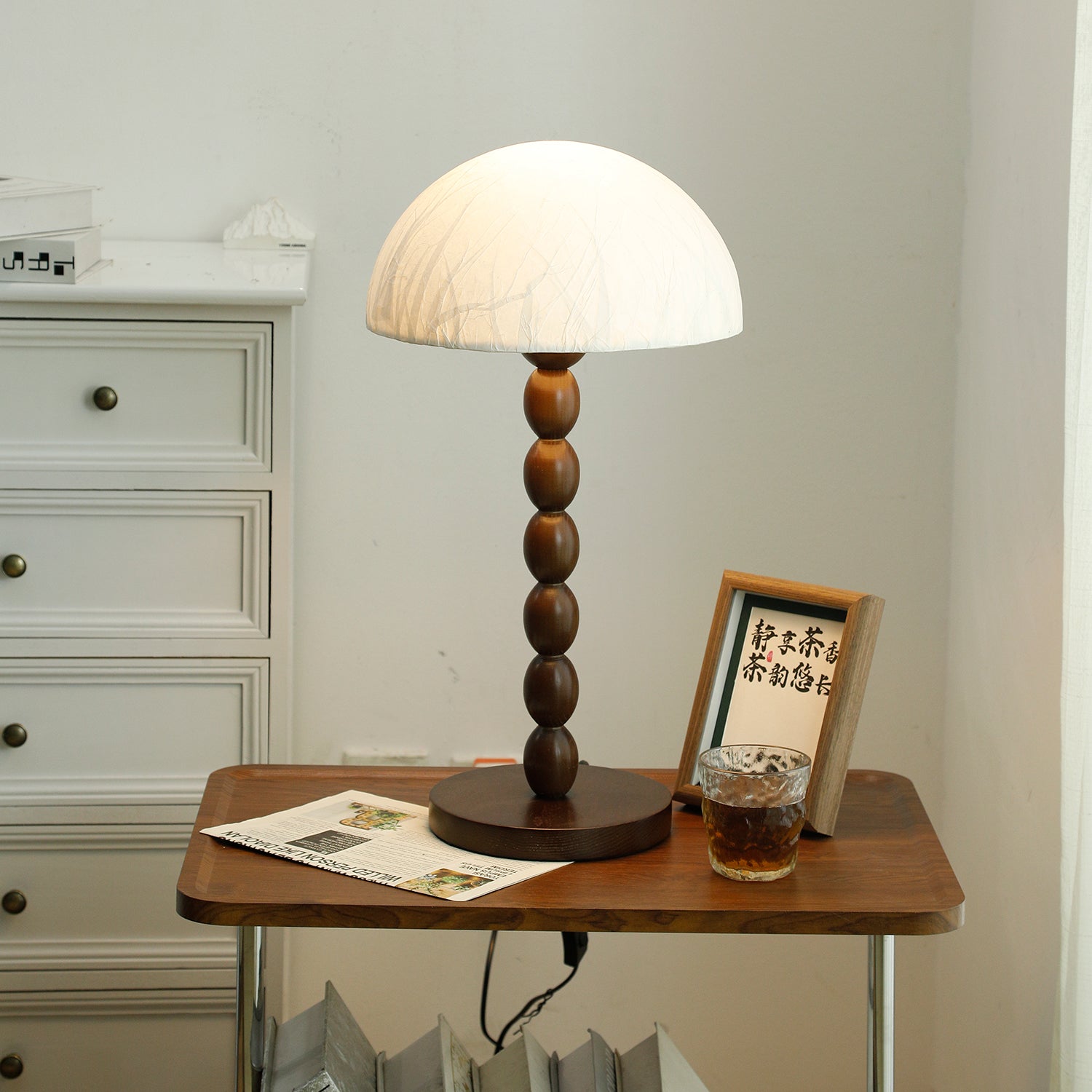 Veloin Paper Wood Table Lamp - Letslighting