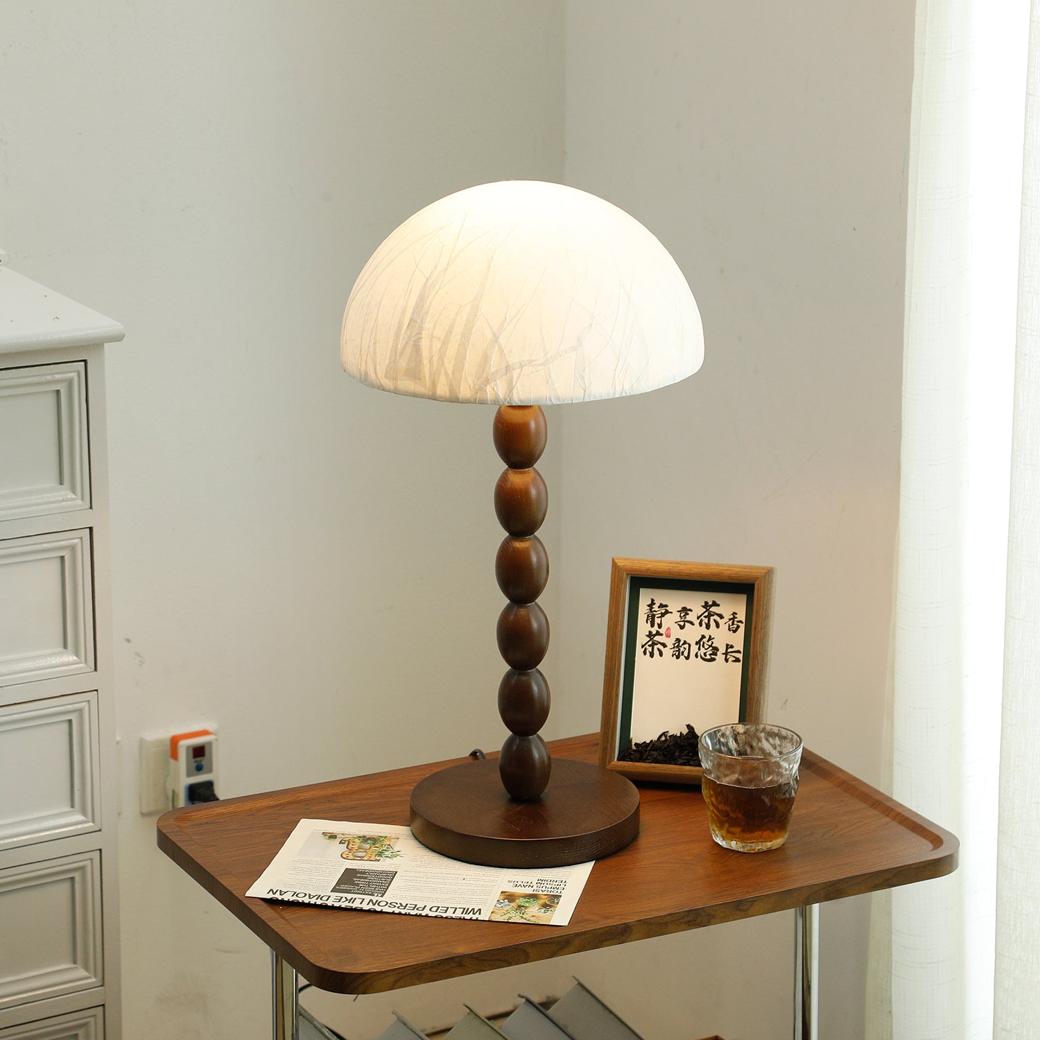 Veloin Paper Wood Table Lamp - Letslighting