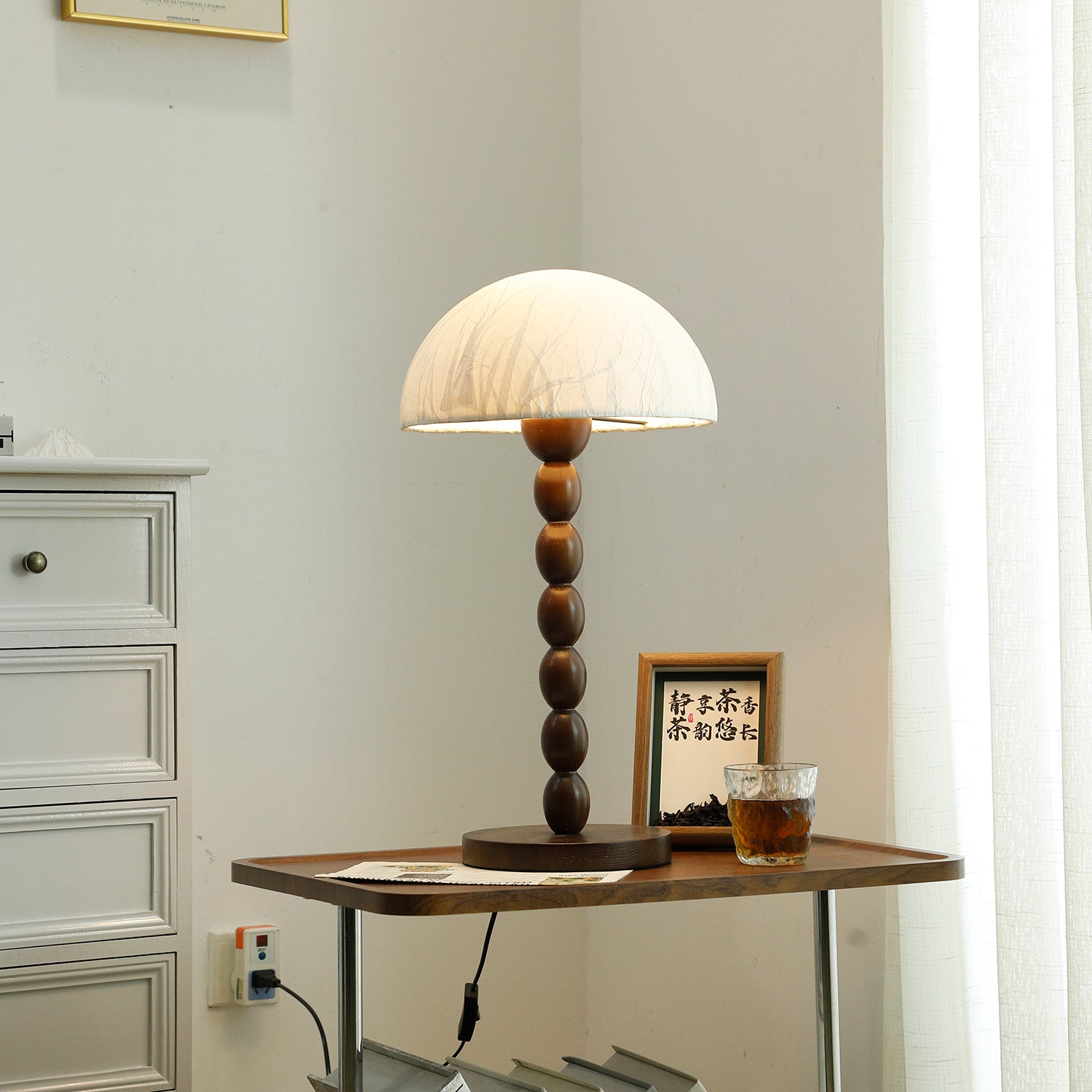 Veloin Paper Wood Table Lamp - Letslighting
