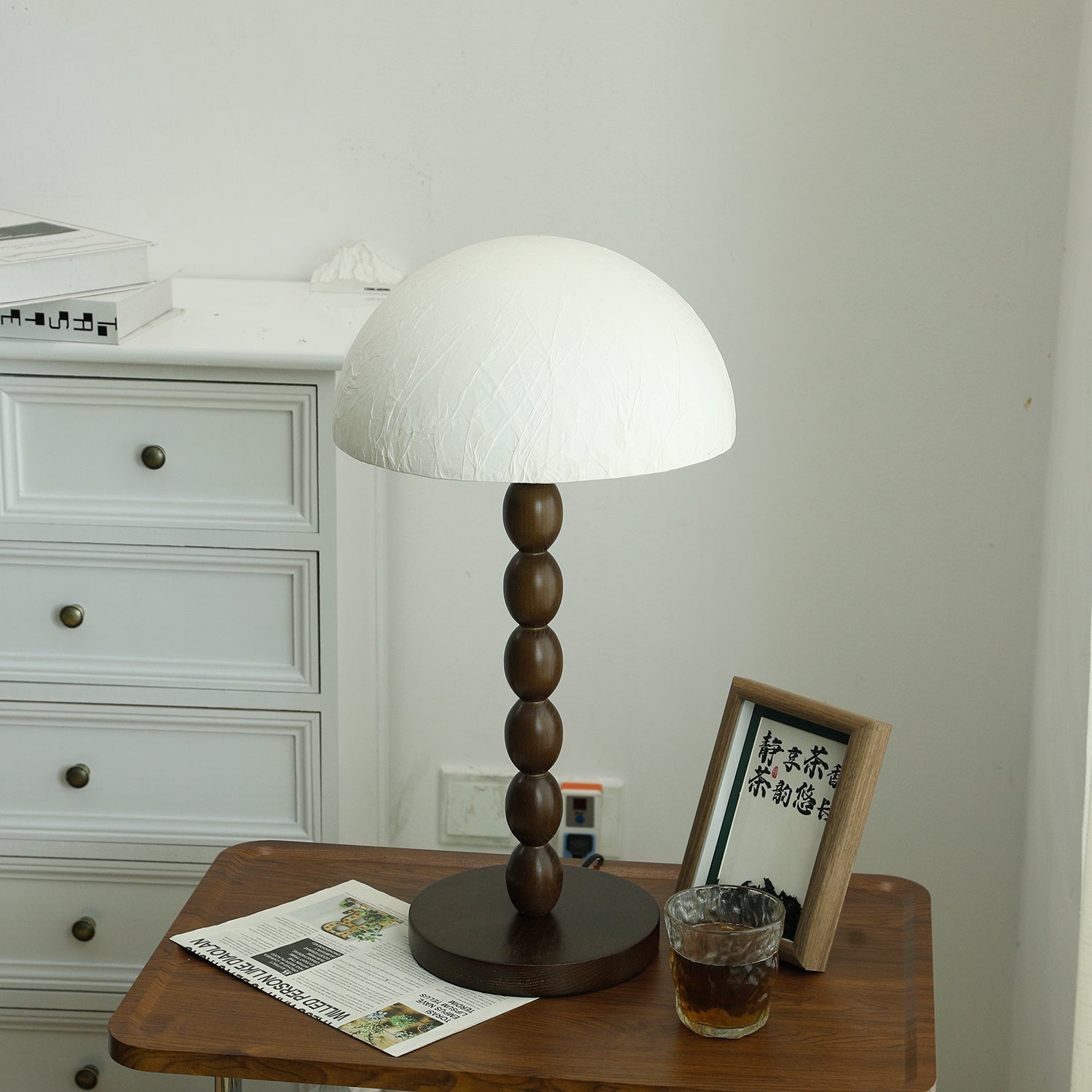 Veloin Paper Wood Table Lamp - Letslighting