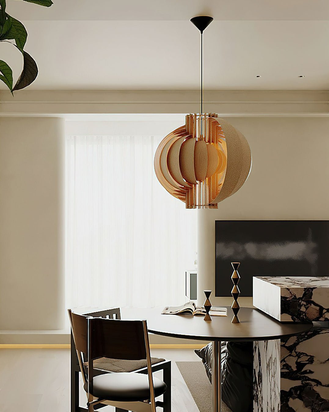 Ivraeus Premium Elegance Ring Wood Pendant Light - Letslighting