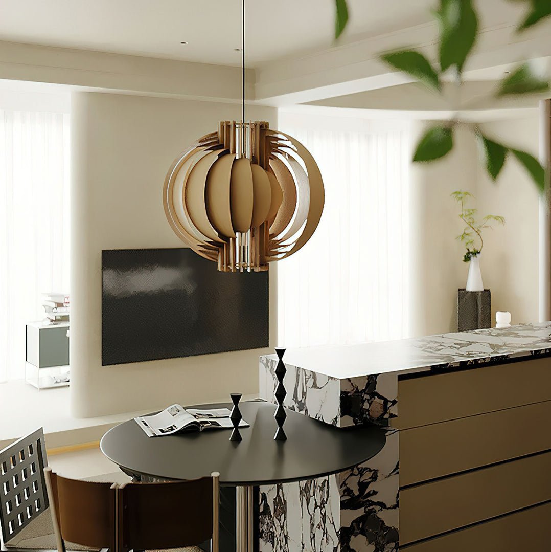 Ivraeus Premium Elegance Ring Wood Pendant Light - Letslighting