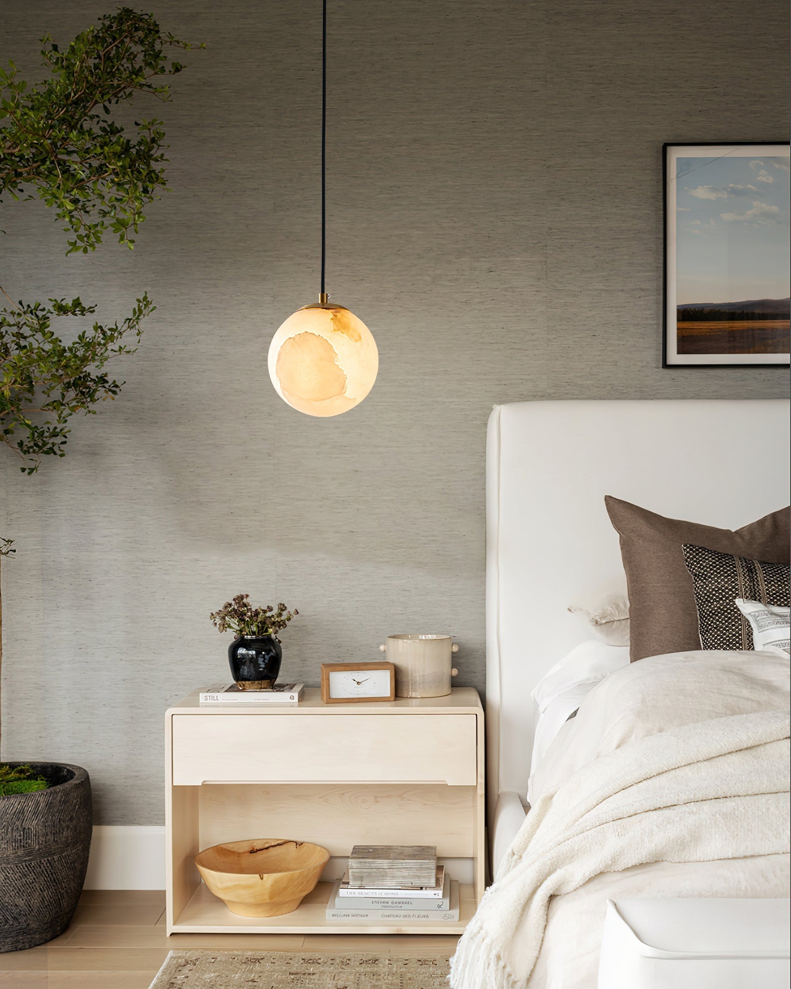 Uphaara Modern Minimalist Alabaster Pendant Light - Letslighting