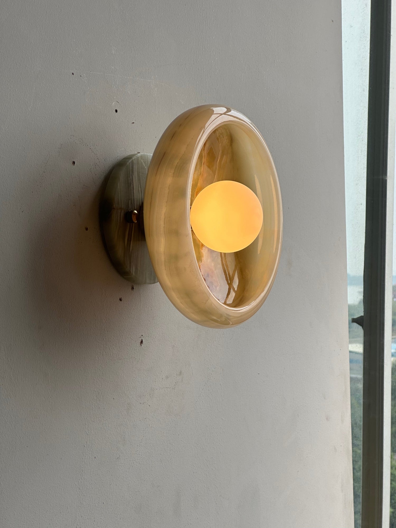 Piedra Modern Minimalist Marble Glass Wall Lamp - Letslighting