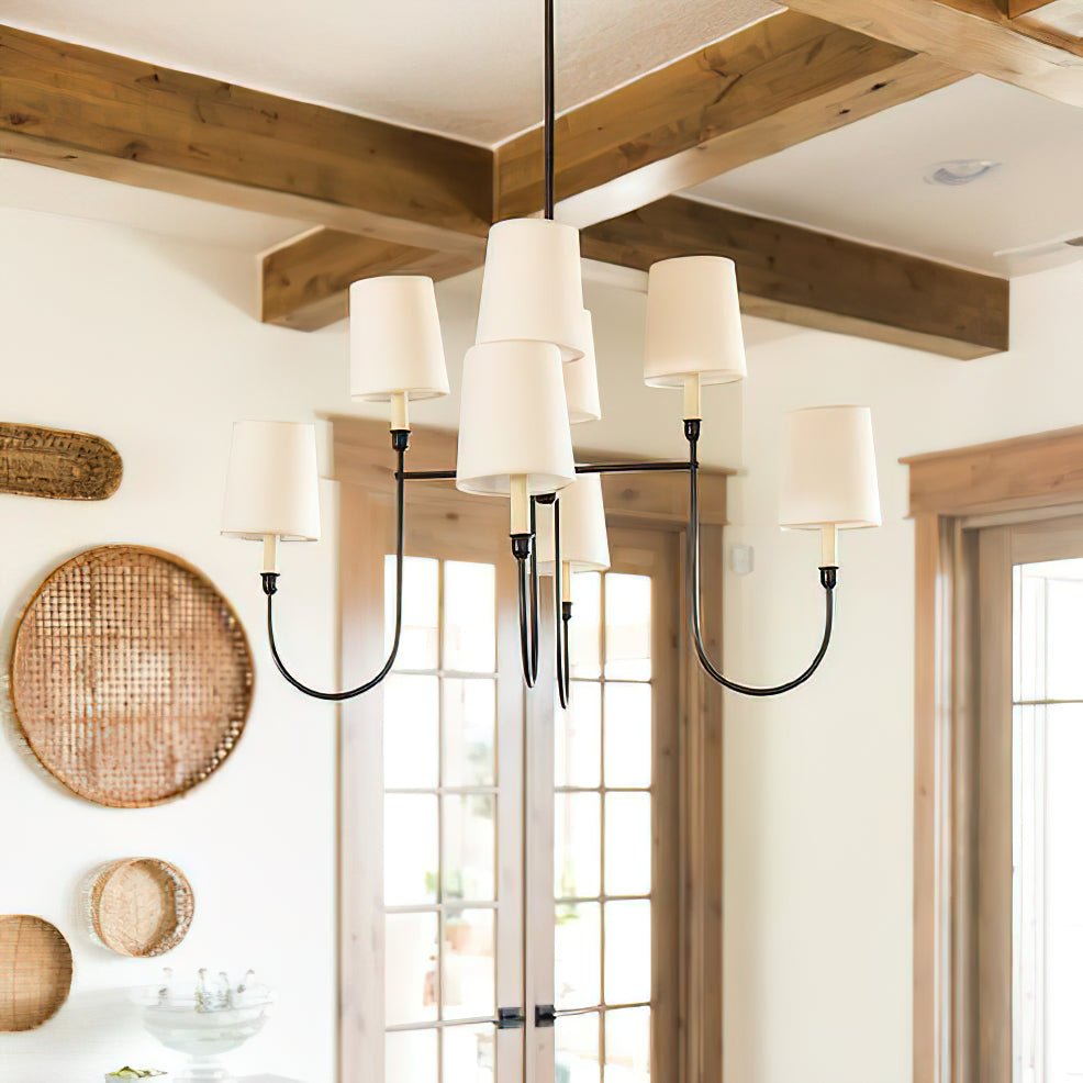 Lustra Chandelier Vendome Brass White Shade - Letslighting
