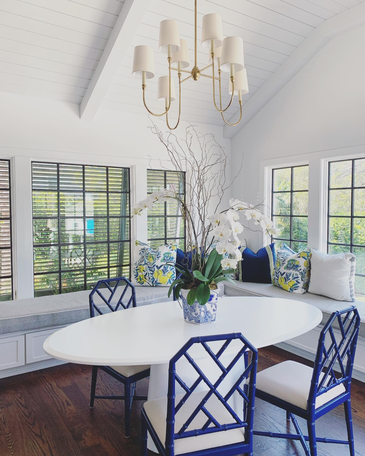 Lustra Chandelier Vendome Brass White Shade - Letslighting