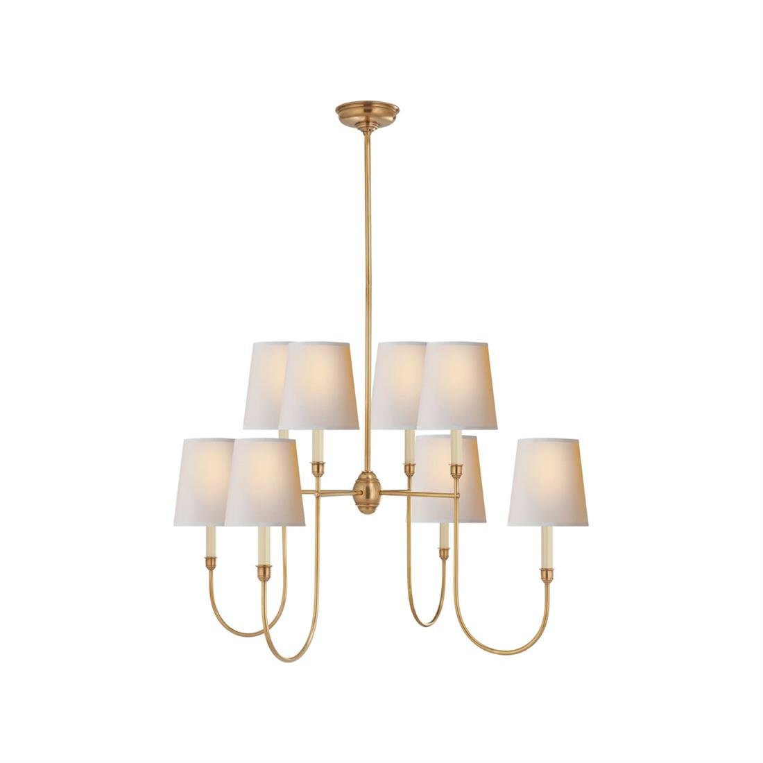 Lustra Chandelier Vendome Brass White Shade - Letslighting