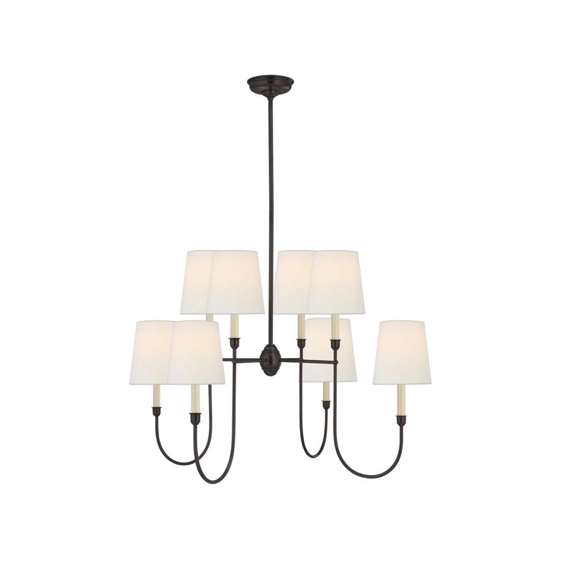 Lustra Chandelier Vendome Brass White Shade - Letslighting