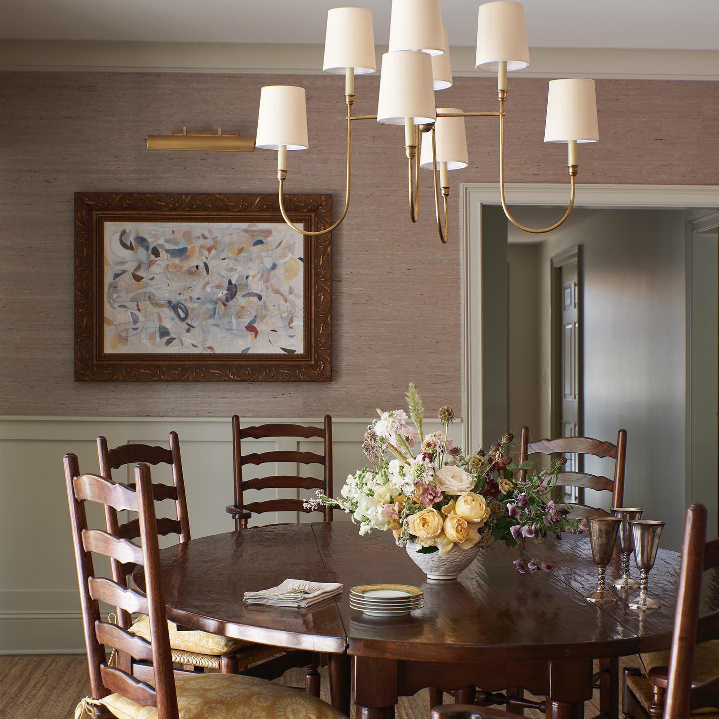 Lustra Chandelier Vendome Brass White Shade - Letslighting