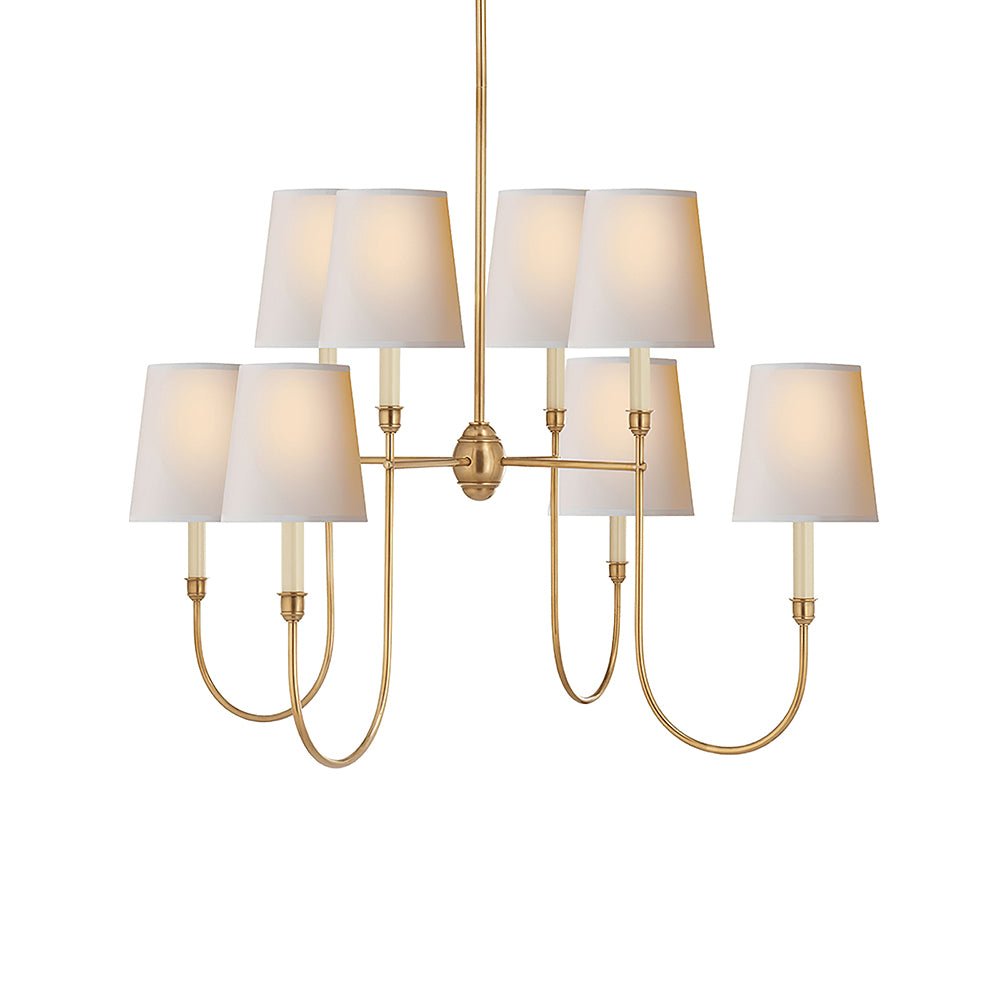 Lustra Chandelier Vendome Brass White Shade - Letslighting