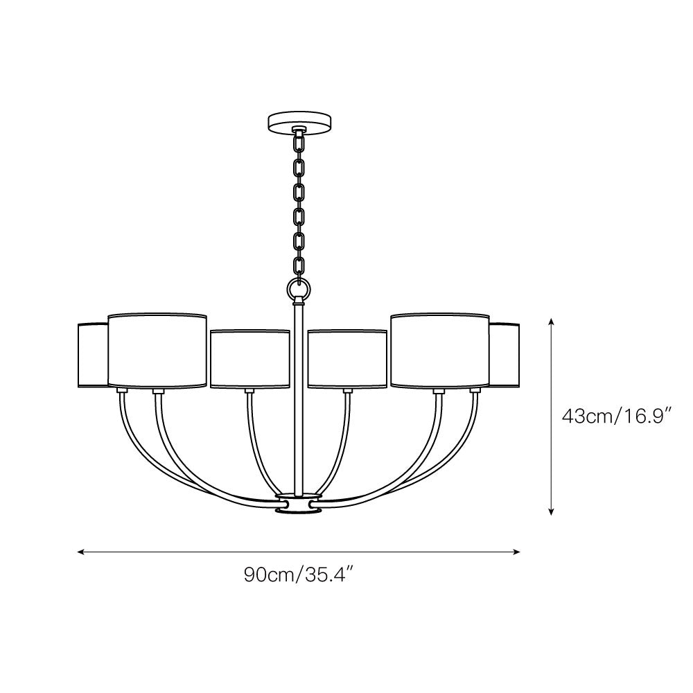 Mycaren Vintage Industrial Brass Fabric Chandelier - Letslighting