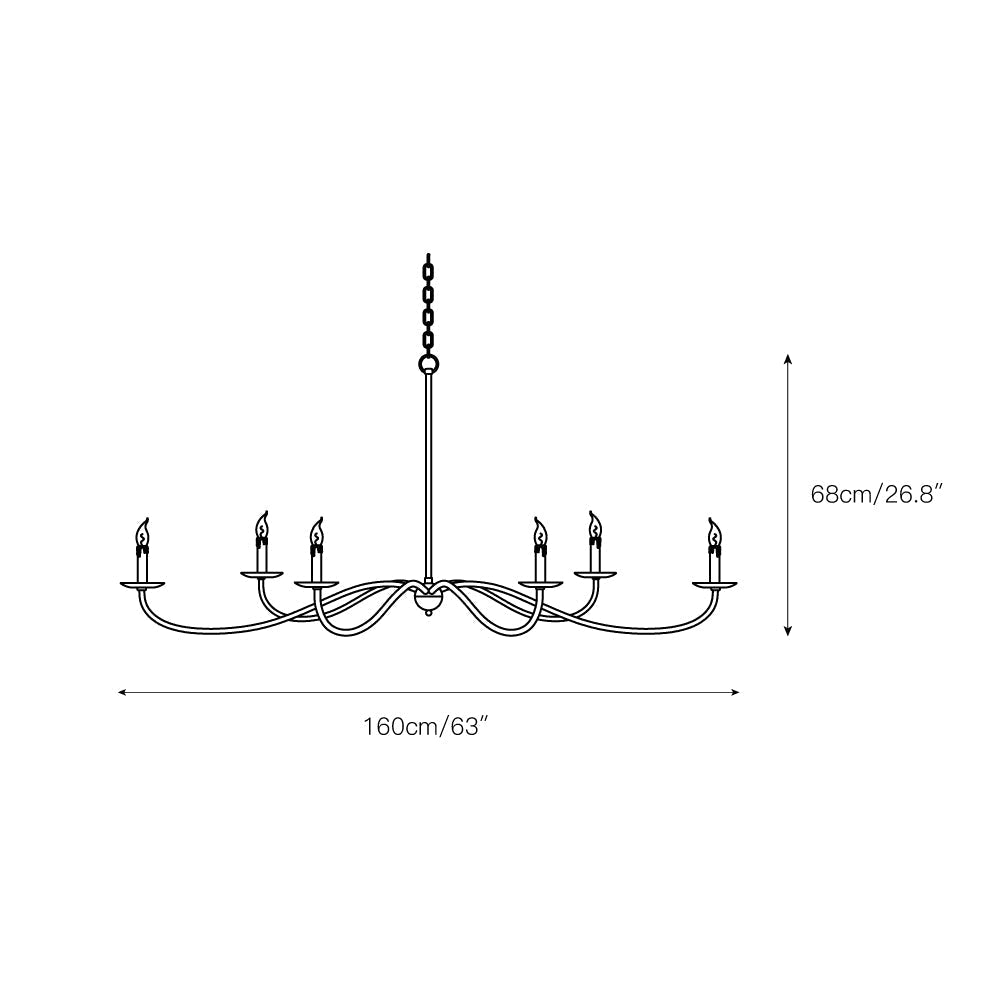 Silva Chandeliers Candle-style Arc Farmhouse - Letslighting
