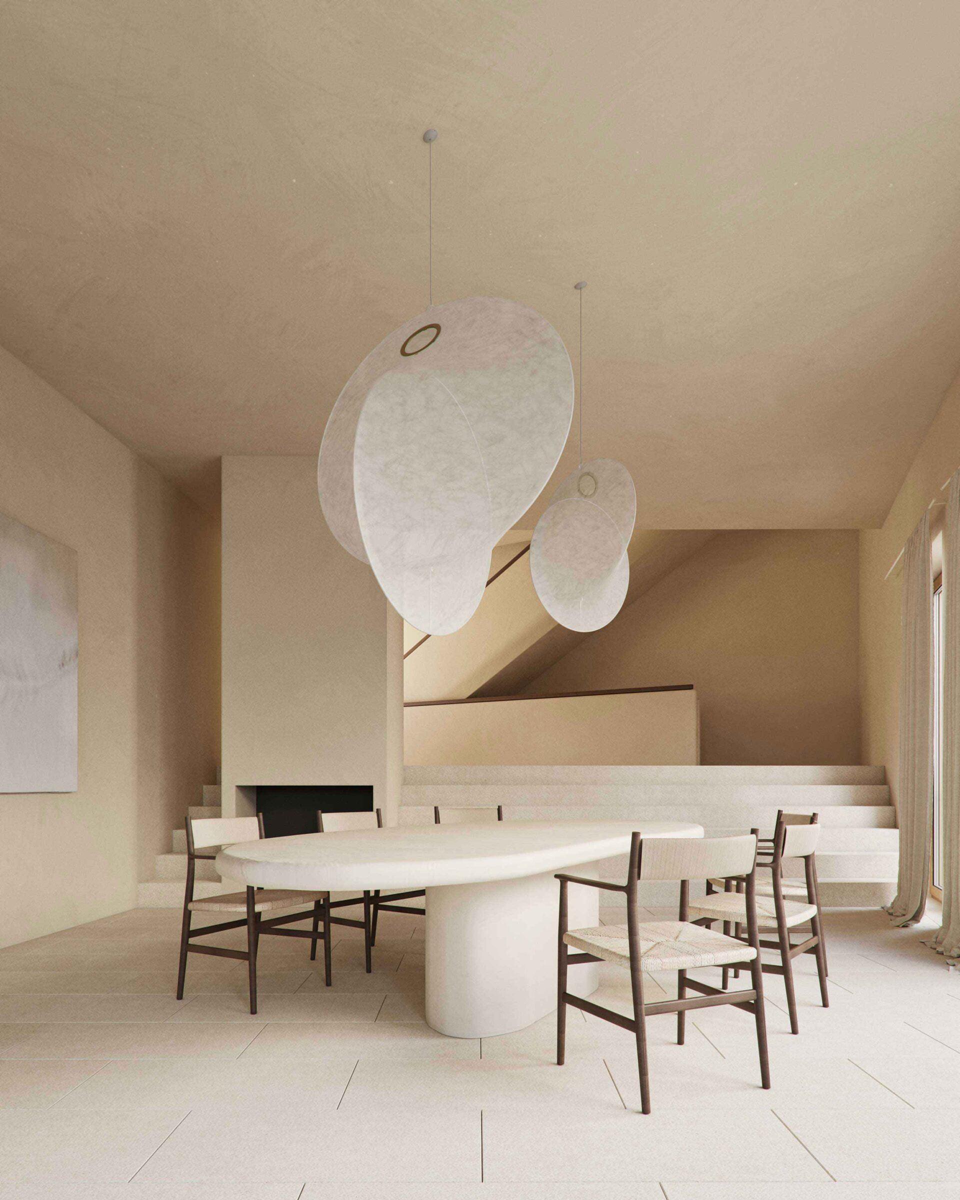 Ballet Pendant Lamp White Organic Shape - Letslighting