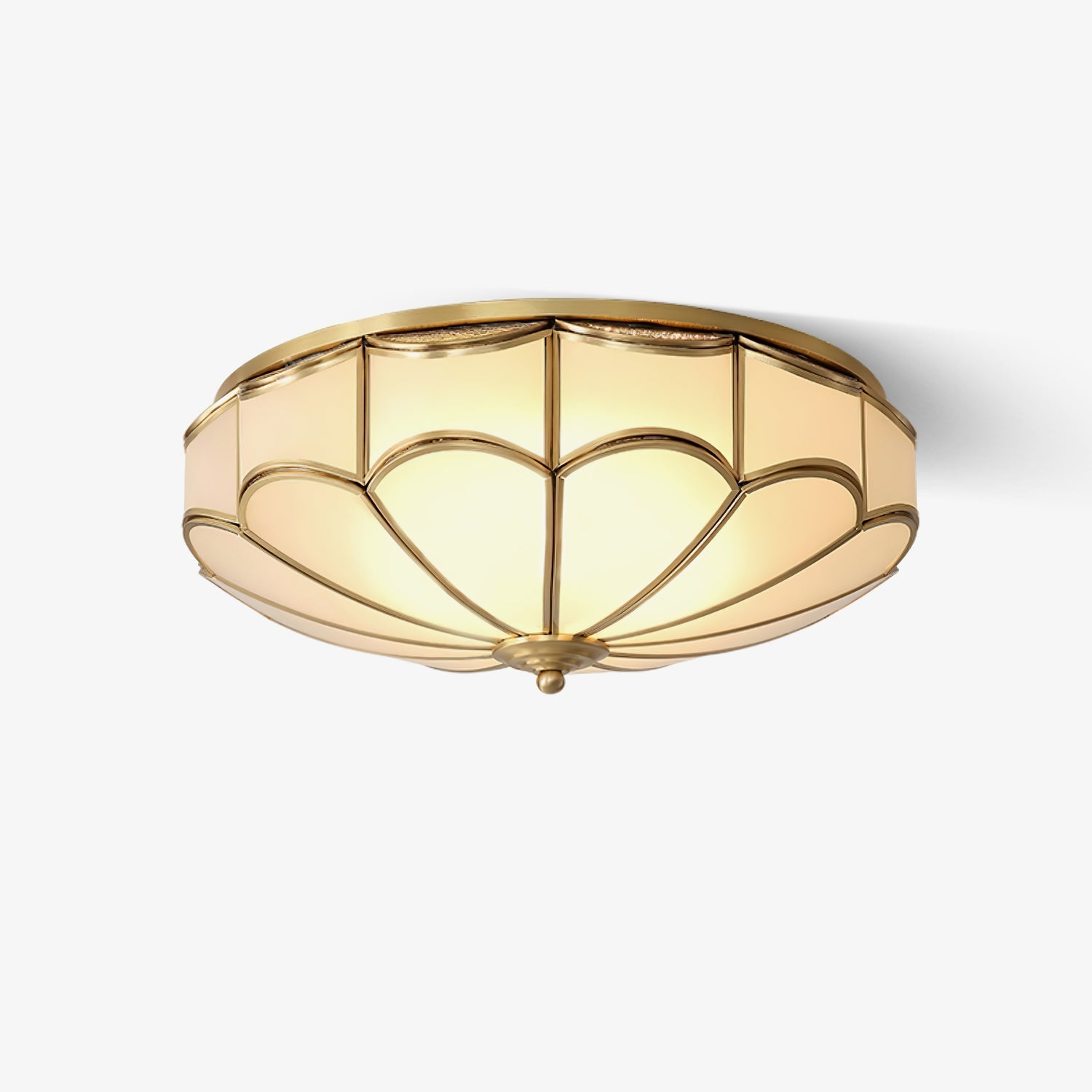 Evmarara Elegance Brass Glass Flush Ceiling Light - Letslighting