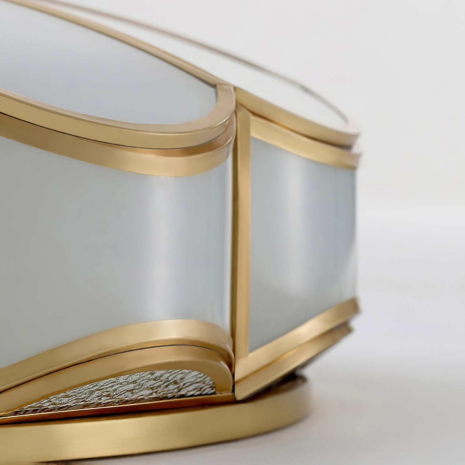 Evmarara Elegance Brass Glass Flush Ceiling Light - Letslighting