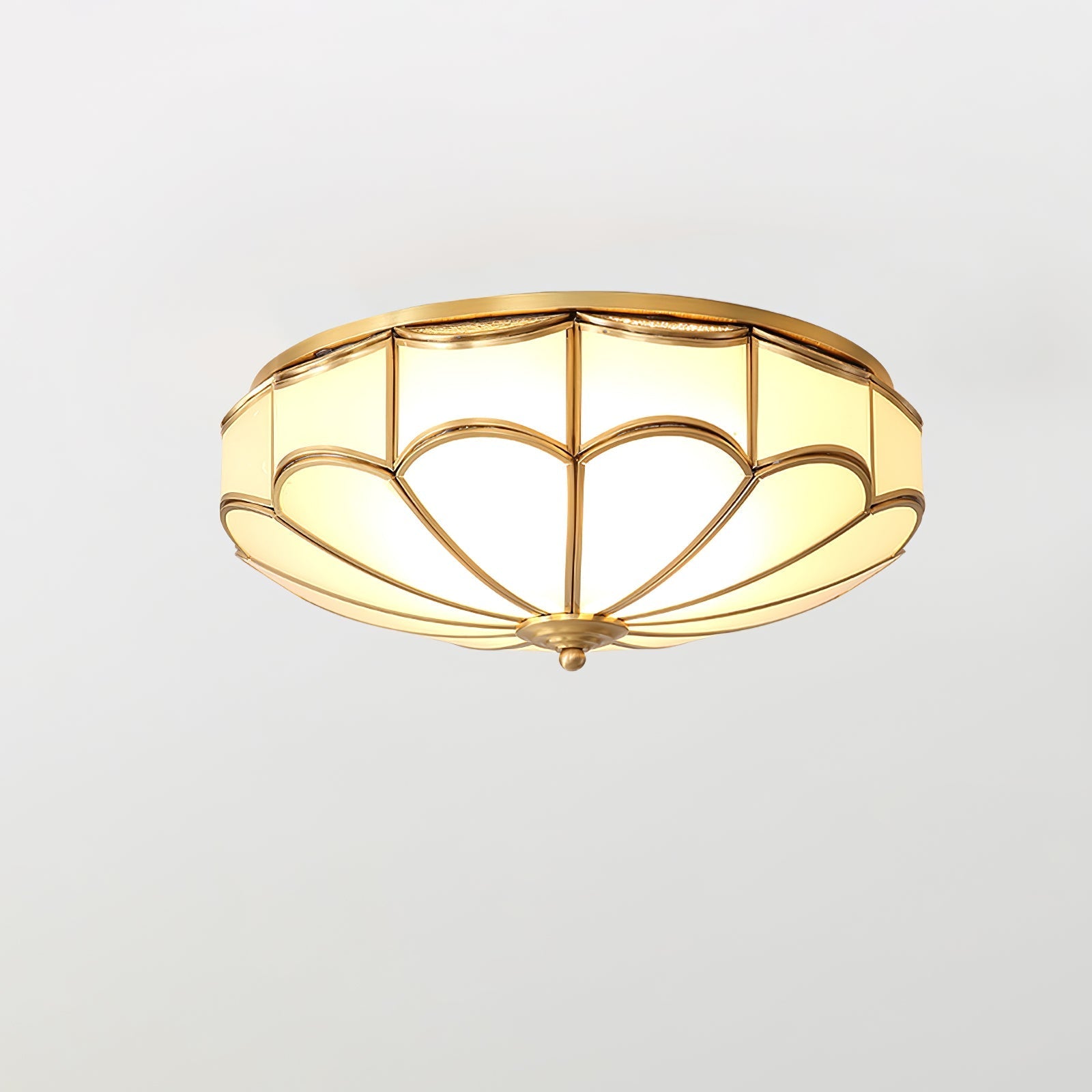 Evmarara Elegance Brass Glass Flush Ceiling Light - Letslighting