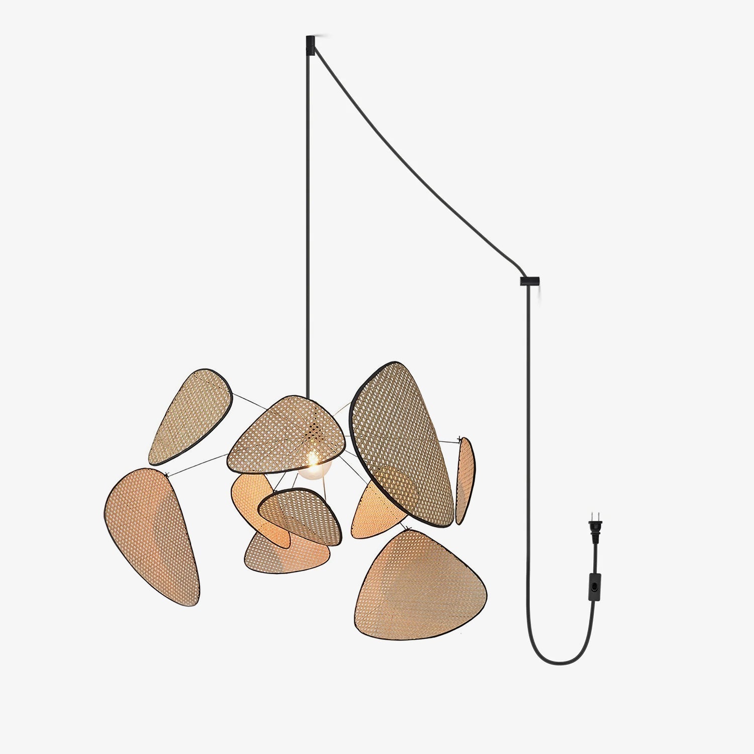 Lustra Pendant Light Rattan Swag Industrial - Letslighting