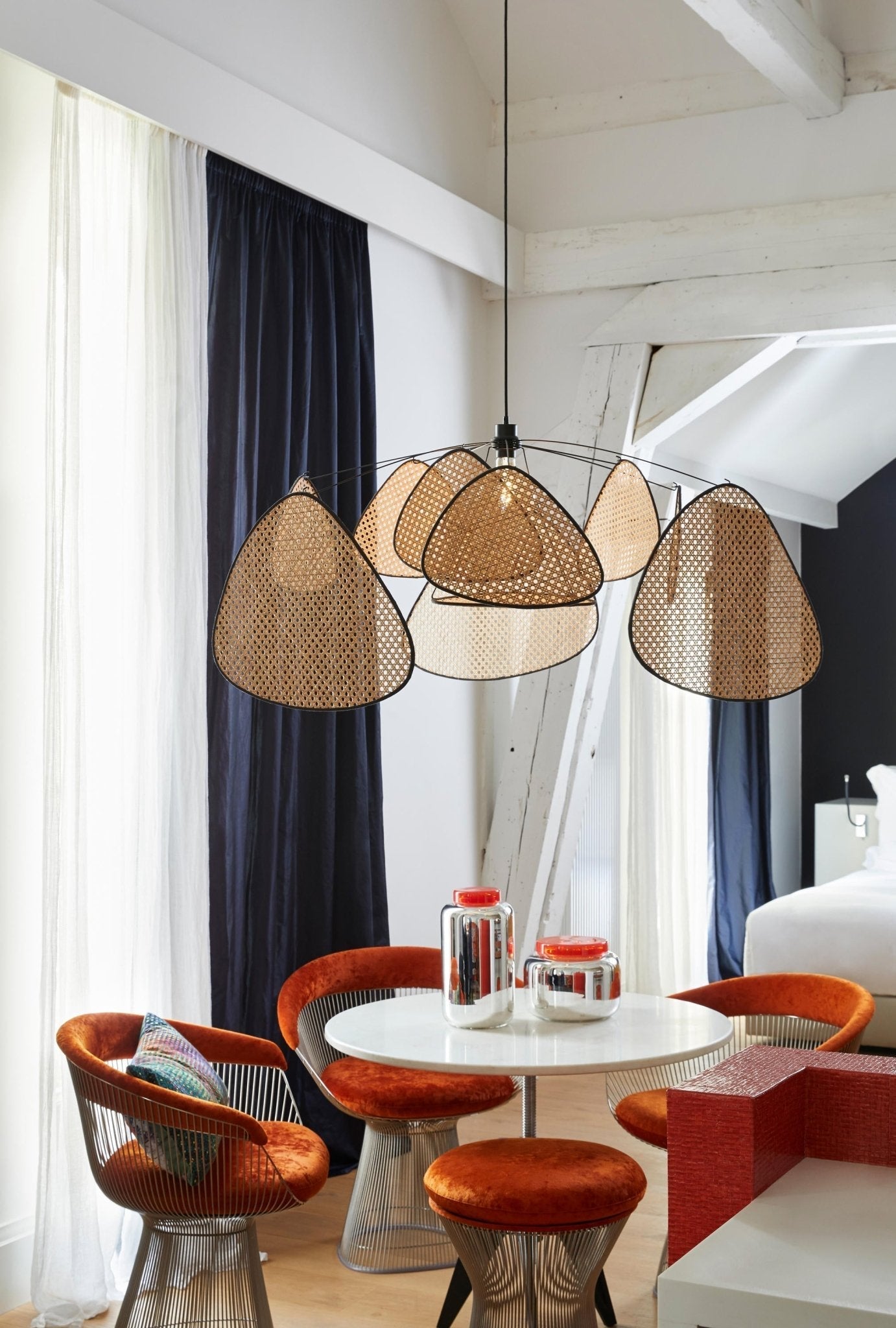 Lustra Pendant Light Rattan Swag Industrial - Letslighting