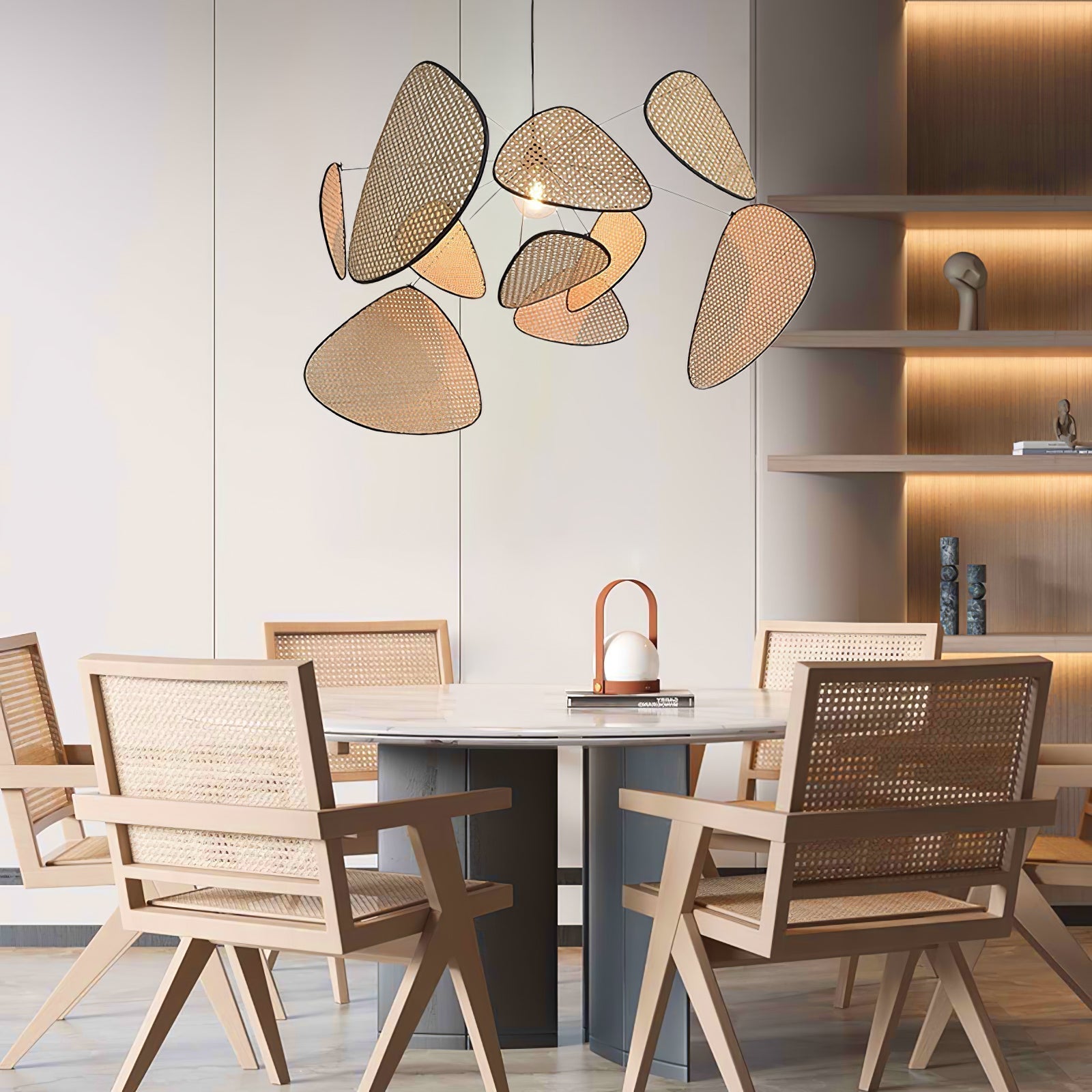 Lustra Pendant Light Rattan Swag Industrial - Letslighting
