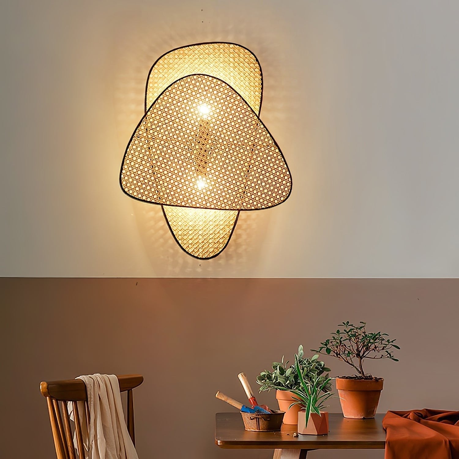 Uvelan Art Natural Cannage Bamboo Sconce Wall lamp - Letslighting