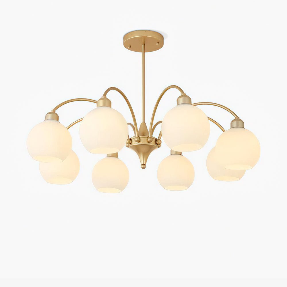 Lustra Chandelier Sculptural Glass Gold Modern 8-Light - Letslighting
