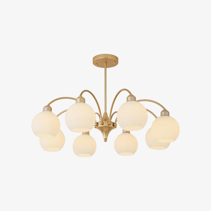Lustra Chandelier Sculptural Glass Gold Modern 8-Light - Letslighting